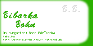 biborka bohn business card